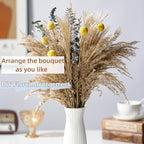 Dried Flowers Boho Bouquet,Pampas Grass for Western Decor,Rustic Farmhouse Flower for Bohemian Home,Bedroom,Living Room,Wedding Table Centerpieces (Bouquet_B, 17 inches)