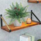 Artificial Boston Fern Potted Plants, 2 Pcs 15'' Fake Greenery Shrubs Plants in Pot for Home Office Living Room Desk Shelf Indoor
