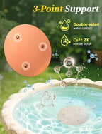 Mellbree 3-Pack Bird Bath Copper Disc, 0.6mm Reinforced 99.99% Pure Copper Cleaning Disk with Triple-Point Support for Physical Safe Clean Water All-Season (Flower)