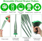 150 Pcs Floral Water Tubes with Rubber Caps Floral Picks Green 6 Inch Extendable Vials Fresh Stem Cut Flower Water Tubes Leak-Proof and Portable Arrangements Supplies for Flower Stem Florist Supply