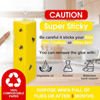 12 Pack Sticky Fly Traps, Fly Traps Outdoor/Indoor, Fly Stick, Fruit Fly Trap, Flying Insect Catcher Gnat Trap Killer for Flying Plant Insect Such as Mosquitos, Aphids, Leafminers, Fungus Gnats