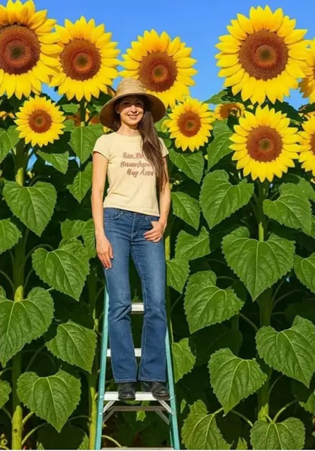 Skyscraper Sunflower Seeds – 20 Seeds, Rare Giant Variety – Grows 15–20 Feet Tall – Exotic, Tall Garden Sunflowers – Pollinator-Friendly