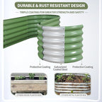 Galvanized Raised Garden Bed Outdoor- Raised Beds for Gardening| Metal Planter Box, Steel Raised Garden Bed Kit with Safety Edging and Gloves for Vegetables, Flower, Herbs (6x2x1.4FT, Green)