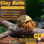 ZeeDix 4 LBS Reptile Substrate Leca Balls - 100% Organic Expanded Clay Pebbles, Ideal Bioactive Terrarium Clay Balls Substrate for Reptile Terrarium Tank, Bearded Dragon, Tortoise, Gecko, Snake & Frog