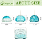 Glasseam Hanging Air Plant Holder: 3Pcs Glass Jellyfish Air Plant Hanger with Jute Ropes for Tillandsia Succulent Houseplants - Cute Airplant Display Container for Indoor Home Decor