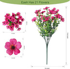 12 Pcs Artificial Flowers for Outdoors, Fake Outdoor Plastic Flowers for Outdoors UV Resistant, Fake Plants Artificial Plants Outdoor Plastic Plants, Silk Faux Spring Flowers for Outside