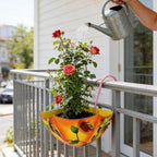 Plant Umbrellas for Outdoor Plants, Farmhouse Umbrella Shaped Wall Hanging Planter – Metal Iron Art with Drainage Holes, No-Drill Rustproof Flower Pot for Yard, Patio, Balcony