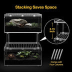 XLarge Reptile Terrarium Kit,Escape Proof Tarantula Enclosure,PC Starter Hermit Crab Tank,Spider Habitat for Praying Mantis Cage,Insect Housing,Lizard,Gecko Container,Bearded Dragon Vivarium