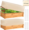 Plant Covers Freeze Protection 2 Pack with Elastic Drawstring & Magic Tape, 3.54 oz/yd² Cold Winter Frost Blanket Planter Box Cover for Raised Garden Bed Flower Pot, 43.3 x 15.7 x 17.7INCH