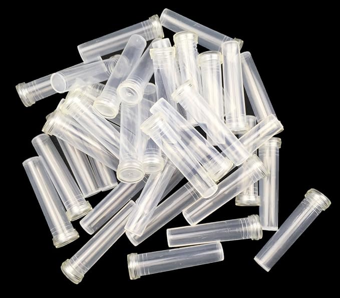 Plastic Floral Water Tubes - 40-Pack Clear Florist-Grade Stem Holders for Hydration, Flower Arrangements Supplies with Leakproof Caps (Weddings/Bouquets)