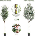 Alupssuc 6ft Olive Tree Artificial Indoor, Fake Tree Potted with Lifelike Fruits and Realistic Leaves, Faux Plants for Modern Home Office Living Room Decor
