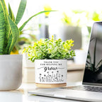 Thank You Teacher Appreciation Gift, Succulent Planter, Flower Cactus Plant Pot, Appreciation Gifts for Teachers Mom Women, Teacher Gifts Thank You for Helping Me Grow (No Plants)
