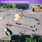 RESTMO 36”-60” Metal Watering Wand, Long Telescopic Tube | 180° Adjustable Ratcheting Head | 7 Spray Patterns | Flow Control, Perfect Garden Hose Sprayer to Water Hanging Baskets, Shrubs, Purple