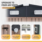 Aoxun 6' x 8' Storage Shed Outdoor Steel Garden Utility Cabinet with Lockable Door Waterproof & Rust-Proof for Yard, Patio, Backyard, Garden (Brown)