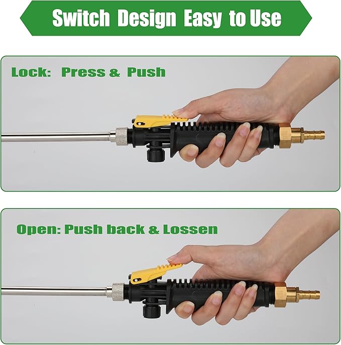 Sprayer Wand,Adjustable Universal Sprayer with 3/8" Brass Barb, Stainless Steel Replacement Sprayer Wand with Shut off Valve (36 Inches Sprayer Wand)