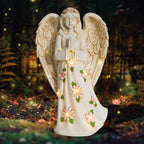 Angel Statue for Garden - 9.65 inches Guardian Solar Outdoor Statue, Praying Anel Statues Gardening Gifts Lawn Ornaments Figurines Outdoor Yard Decor for Mom, Grandma