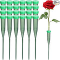 25 Pcs Floral Water Tubes for Flowers, 5.7 Inch Plastic Flower Supplies for Fresh Floral, Single Flower Water Tube Green Flowers Stem Tubes with Caps for Plant, Bouquet Accessories