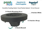 PondH2o 14" Round Floating Aquatic Water Garden Pond Planter Baskets, Floatable Aquatic Plant Flower Islands for Ponds, Aquaponics, Hydroponics and Water Features | Value 2 Pack