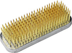 Wazakura Japanese Ikebana Kenzan Long Rectangular Flower Holder 3.4 in (87 mm), Made in Japan Floral Arranging Pin Frog Tool (3.4" (87mm) Long Rectangular Brass Kenzan)