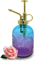 Glass Plant Mister Spray Bottle, 350ML Vintage Plant Spritzer with Top Pump Watering Can for Indoor Outdoor House Plants,Flowers (Blue-Purple Gradient)