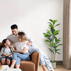 Alupssuc 5FT Artificial Fiddle Leaf Fig Tree with White Planter Pot, 5 feet Tall Fake Tree for Home Decor, Faux Ficus Tree Fake Moss for Indoor Outdoor Office Living Room
