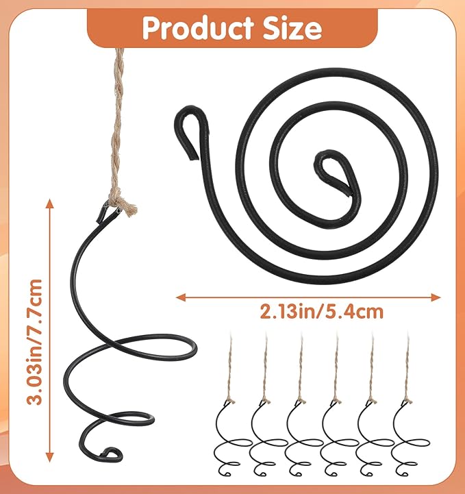 6Pcs Hanging Air Plant Holder, Air Plant Hanger with Jute Ropes, Soilless Tillandsia Display Stand for Home & Office Decor, Succulent Container