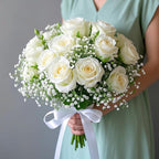 6-Pcs 21” Secure-Stem Realistic Artificial White Babys Breath (Gypsophila) Flowers with No-Shedding Design — Perfect for Wedding Centerpieces, Home Decor & Vase Fillers