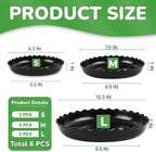 Wave Plant Saucer - 6/8/10 inch Plant Trays to Catch Water, Plastic Flower Pot Saucers for Indoor and Outdoor Garden（6 Packs ）