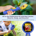 Microscope for Kids with Bug Catcher, 1080P HD Digital Handheld Portable Kids Microscope, 2 in 1 STEM Science Educational Learning Kit Christmas Birthday Gifts Toys for 3-15 Boys & Girls (Blue)