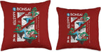 Zen Bonsai Tree Niwaki Japanese Garden Art Botanists Throw Pillow