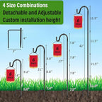 Hicarer 24 Pcs Shepherds Hooks for Outdoor 18/25/32/46 Inch Combination Adjustable Garden Hooks for Hanging Plant Baskets Solar Lights Wedding Decor Bird Feeder Lantern