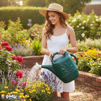 PMU 2 Gallon Watering Can - Garden Watering Can for Indoor & Outdoor Plants - Plastic Water Can with Detachable Sprinkler Head - Large Water Pot, Made in USA - Hunter Green Pkg/6