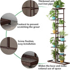 LINZINAR Plant Stand Indoor Outdoor Metal 8 Tier 9 Potted Multiple Flower Pot Holder Shelf Planter Display Shelving Unit for Patio Garden Corner Balcony Living Room