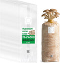 GREANER 6 Mil Grain Spawn Bags 25PCS, 6"x5"x20" Mushroom Bags for Growing with Injection Ports, Unicorn Bags Mushroom with 0.2 Micron Filter Breathable