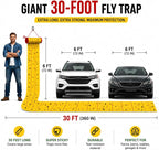 Qualirey Giant Sticky Fly Traps, Fly Strips for Indoor Outdoor Hanging Flying Tapes Non Toxic Ribbon Fruit Gnat Killer for Mosquito Plants House Horse Stable(442.95ft,Yellow,15 Pcs)