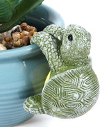 Tortoise Figure Plant Pot Hanger, Cute Climbing Tortoise Flower Pot Hugger Figurines Resin Hanging Turtle Statue Planter Pots Decorations for Home Garden Fence Balcony Patio Lawn Yard Ornaments(Green)