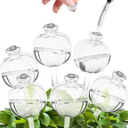 Suyeah 6 Pack Plant Watering Globes Top Fill, Self Watering Planter Spikes Insert, Self Watering Planter Insert Plant Watering Devices Plant Watering Bulbs for Indoor and Outdoor (Pumpkin)