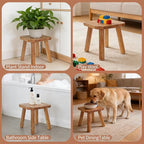 YEXEXINM 2 Pack Wooden Plant Stand Indoor 9.25” Small Plant Stool Square Wood Plant Stand for Large Plants Sturdy and Stable Flower Pot Stand Holder for Living Room, Balcony, Office, Holds 300 lbs
