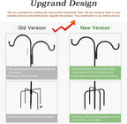 Gtongoko Double Shepherds Hook for Outdoor, 76 Inch Bird Feeder Pole with 5 Prongs Base, 5/8 Inch Thick Heavy Duty Adjustable Garden Hook for Hanging Plant, Lantern, Hummingbird Feeder, 1 Pack