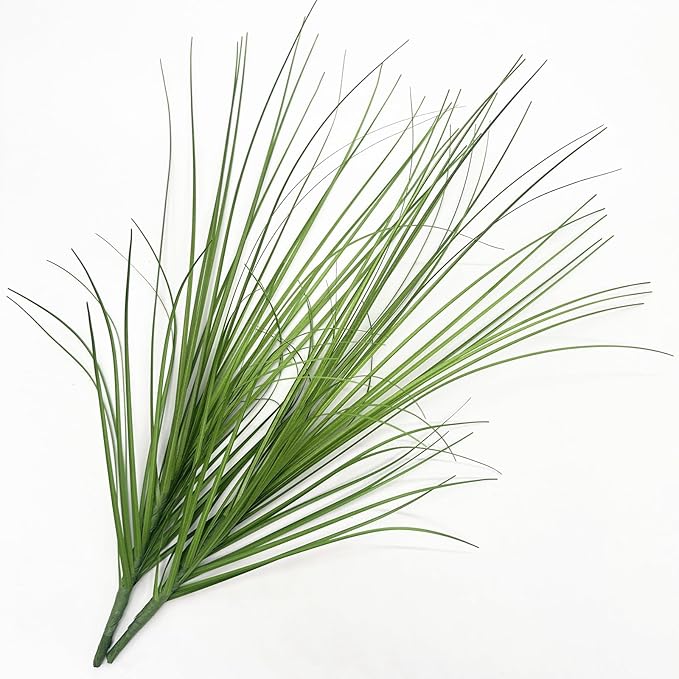 Fake Grass Green Plants Artificial Wheatgrass Shrubs Faux Onion Greenery Plastic Plant Wheat Grass Stems for Indoor Room Home Office Outdoor Decor Garden Porch Wedding Bundles DIY Decoration - 16 Pack