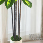 Artificial Dracaena Tree 6FT with White Planter - Faux Yucca Tree with Lifelike Trunk and Leaves in Pot for Home Office Living Room Decor