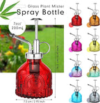 Zopeal 8 Pcs Glass Plant Mister Spray Bottle 200ml Vintage Plant Spritzer Multicolor Succulent Watering Bottle Watering Can 6.4'' with Plastic Top Pumps for Indoor Outdoor Garden Plants (Silver)