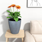 QCQHDU 10 inch Tall Planters for Indoor & Outdoor Plants, 2 Pack Sturdy Plant-Flower-Tree Pots for Front Porch Patio Deck Living Room Decor