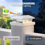 NIORSUN Solar Post Lights Outdoor, Fence Post Solar Lights Warm White, Waterproof, Garden Patio Fence Deck Decor, 4x4 Posts Cap Wood Vinyl, 5x5 Vinyl, White 12 Pack