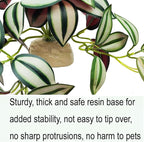 Reptile Plants for Terrarium Decor,Amphibian Habitat Decor, Bearded Dragon Tank Accessories,Artificial Plants for Gecko Chameleon Snake Tortoise with Base (Zebrina)