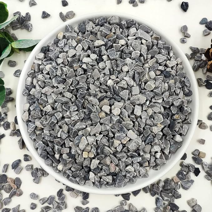 YISZM 2LB Succulent and Cactus Gravel Pebbles, 1/5 Inch Natural Decorative Polished Stones, River Rocks for Plants, Vases, Aquariums, Terrarium and Outdoor Gardening,Grey