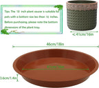 8 Pack 18 Inch Round Plant Saucers for Less 16 Inch Pot Indoors Outdoors Plant Trays for Pots Planter Saucer Plastic Drip Tray Planter Water Tray(Terracotta, 18"(8pcs))