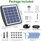 RISINGUP 49FT Solar Drip Irrigation System, Auto Plant Watering Kit with Anti-Siphoning Device 750ml/min Flow with 2200mAh Battery, for 15 Potted Plants Outdoor Garden, Patio, Balcony, Greenhouse