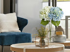 ZYTUYO 2PCS White & 2PCS 20" Light Blue Hydrangea Artificial Flowers Real Touch Faux Hydrangeas with Long Stem for Spring Home Decor Baby Shower Floral Arrangement Kitchen Party Wedding Xmas Decor