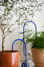 Beautiful Self-Watering Wick System for Effortless Plant Care, Automatic Drip Irrigation, Sustainable & Stylish Scandinavian Design, Ideal for House Plants (S, Klein Blue)